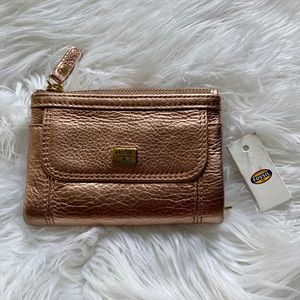 Fossil bronzer metallic leather wallet